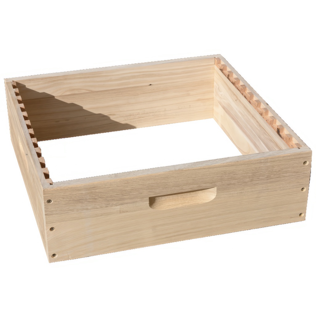 Plitki nastavak Dadant US (za košnice sa 12 ramova) – sa drvenim grebenom za 11 ramova (Visina 141 mm)