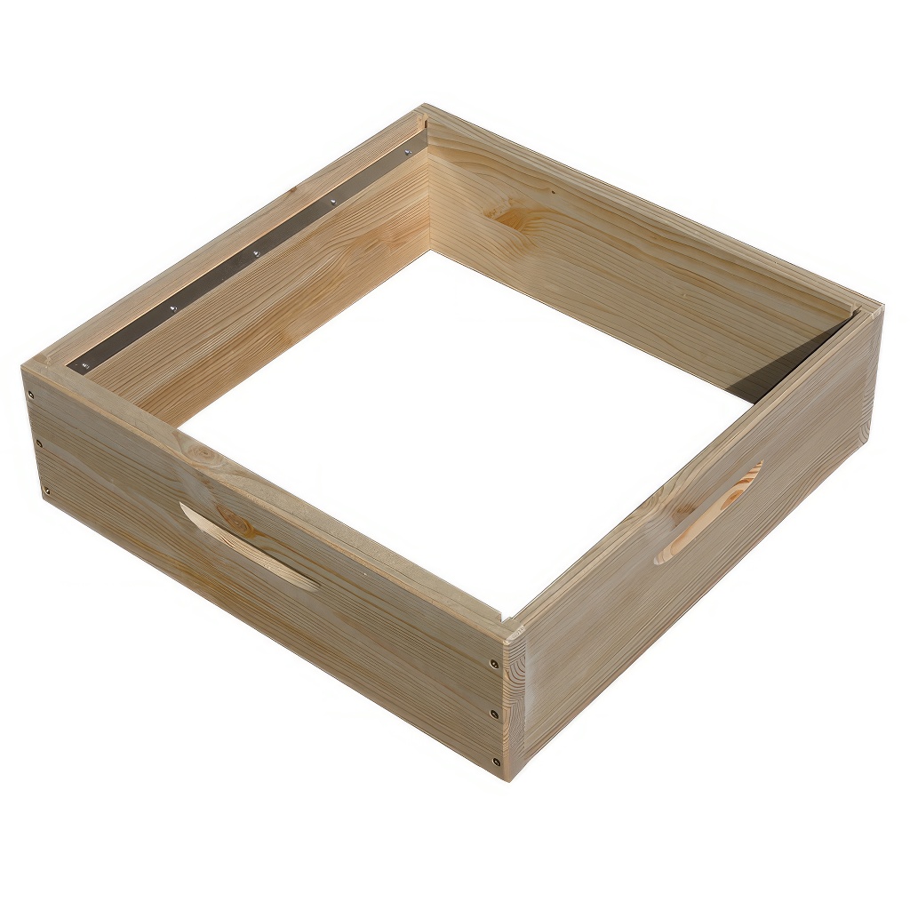 Plitki nastavak Dadant US (za košnice sa 12 ramova) – sa nerđajućim šinama (Visina 159 mm) - Image 7